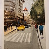 Mi proyecto del curso: Paisajes urbanos en acuarela. Fine Arts, Watercolor Painting, and Architectural Illustration project by Mildred M Lobo C - 03.06.2024