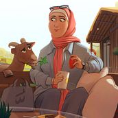 Tranquili-tea | Narrative Digital Painting. Un proyecto de Ilustración digital, Diseño de personajes, Stor, telling, Ilustración infantil, Pintura digital, Dibujo, Concept Art y Dibujo artístico de "Muhammad at-Tayieb" al-Hyari - 07.03.2024