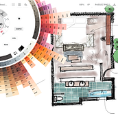 Croquis sur concret. Interior Architecture project by Joel Alain Thierry Kouassi - 03.07.2024