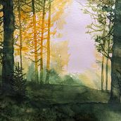 My project for course: Dreamy Watercolor Landscapes: Paint with Light. Painting, and Watercolor Painting project by cherryt - 03.08.2024