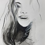 Il mio progetto del corso: Pittura artistica con china. Ilustração tradicional, Pintura, Desenho a lápis, Desenho de retrato, Ilustração com tinta, e Artes plásticas projeto de mariellambrosini - 08.03.2024