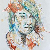 My project for course: Experimental Portraiture with Ink, Tea and Alcohol. Fine Arts, Painting, Drawing & Ink Illustration project by Suzan Put - 03.08.2024