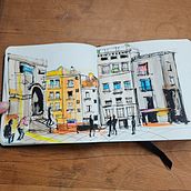 My project for course: Urban Sketching: Capture Your City in Motion. Un projet de Illustration traditionnelle, Esquisse , Dessin, Aquarelle, Illustration architecturale , et Carnet de croquis de wendy_458541 - 09.03.2024