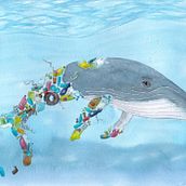 La yubarta que se transformó en plástico. Traditional illustration, Children's Illustration, Watercolor Painting, Drawing, and Gouache Painting project by Evessar Ilustración - 06.07.2022