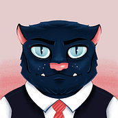 Mister Cat. Ilustração tradicional, Desenho, Ilustração digital, e Desenho digital projeto de Yannick Brodeur - 09.03.2024