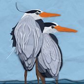 Great Blue Herons. Projekt z dziedziny Ilustracja c i frowa użytkownika Michelle Wruck - 27.02.2024