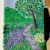 Mijn project van de cursus: Leer landschappen schilderen met gouache. Fine Arts, Painting, Naturalistic Illustration, and Gouache Painting project by Esther Brouwer - 03.09.2024