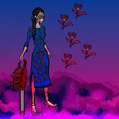 My project for course: Captivating and Dynamic Character Creation - Exterminator lady. Traditional illustration, Character Design, Digital Illustration, and Digital Drawing project by Abyan - 03.10.2024