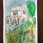 Urban sketching, teacher Eleonore Doylughty. Street Art project by Lydia Van der Graaff - 03.10.2024