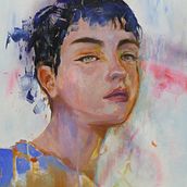 My project for course: Experimental Portraiture: Fusing Oil, Acrylic, and Spray Paint. Fine Arts, Painting, Acr, lic Painting, and Oil Painting project by Andy Fung - 03.10.2024