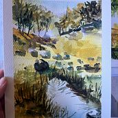 My project for course: Natural Landscapes in Watercolor Ein Projekt aus dem Bereich Bildende Künste, Malerei und Aquarellmalerei von Janina Zalite - 11.03.2024