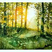 Mein Abschlussprojekt für den Kurs: Verträumte Aquarell-Landschaften: Halte Licht fest. Projekt z dziedziny  Malarstwo i Malowanie akwarelą użytkownika Claudia Borchert - 11.03.2024