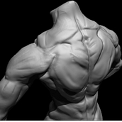 Heroic Torso Anatomy practice. 3D Modeling, and 3D project by Manuela Patiño - 03.04.2024