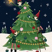 Árvore de Natal. Projekt z dziedziny Ilustracja w, dawnicza, Ilustracja c, frowa, Ilustracje dla dzieci, Design,  Reklama i Literatura dziecięca użytkownika Nayane Senha - 01.12.2023