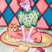 Mi proyecto del curso: Ilustración lúdica con acuarela y lápices de color. Traditional illustration, Painting, Watercolor Painting, Portrait Drawing, and Colored Pencil Drawing project by Julissa Chávez - 03.16.2024
