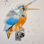 Primo dipinto. Un proyecto de Ilustración tradicional, Pintura a la acuarela, Dibujo realista e Ilustración naturalista				 de ericfotokkio - 16.03.2024