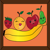 Frutas felices. Graphic Design project by Laura Sharen Montúfar López - 03.16.2024