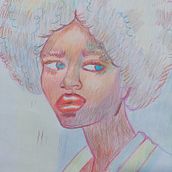 Meu projeto do curso: Desenho de retratos vibrantes com lápis de cor. Drawing, Portrait Drawing, Sketchbook, and Colored Pencil Drawing project by Adriana Assanuma - 05.02.2024