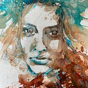 My project for course: Experimental Portraiture with Ink, Tea and Alcohol. Un proyecto de Bellas Artes, Pintura, Dibujo e Ilustración con tinta de Helen Georgina - 17.03.2024