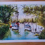 Mój projekt z kursu: Malowanie morskich pejzaży akwarelami. Un proyecto de Pintura, Pintura a la acuarela e Ilustración naturalista				 de Hania G - 17.03.2024