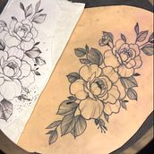 Meu projeto do curso: Tatuagem botânica com pontilhismo. Een project van Traditionele illustratie,  Tatoeageontwerp y  Botanische illustratie van Querlane Maria - 16.03.2024