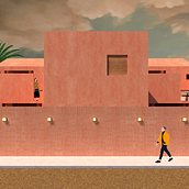 Mi proyecto del curso: Representación gráfica de proyectos arquitectónicos. Architecture, Graphic Design, Interior Architecture, Interior Design, L, scape Architecture, Collage, Digital Architecture, and Architectural Illustration project by Emiliano - 03.14.2024