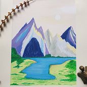 Mon projet du cours : Dessin de paysage aux pastels : jouez avec la lumière . Ilustrație tradițională, Arte plastice, Desen în creion, Desen și Desen artistic de Émilie Brumeau - 03.18.2024