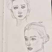 My project for course: Portrait Sketchbooking: Explore the Human Face . % Melisa Lousan tarafından hazırlanan Eskiz çizimi, Çizim, Portre Çizimi, Sanatsal Çizim, Ve Eskiz defteri projesi - 03.18.2024