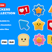 Stickers Collection 3D Icons . Un progetto di 3D, Modellazione 3D e Graphic design di Fernando Mejia Mahecha - 19.03.2024