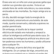 Mi projecto: el niño y la electricidad . Writing, Creativit, Stor, telling, Narrative, and Creative Writing project by Lidia Enzo - 03.19.2024