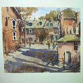 Traditional plein air painting. Watercolor Painting, Acr, lic Painting, Traditional illustration, Sketchbook, and Sketching project by Marco Bucci - 03.20.2024