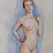 My project for course: The Human Figure in Watercolor. Projekt z dziedziny Trad, c, jna ilustracja,  Sztuki piękne,  Malarstwo, Malowanie akwarelą, R, sunek realist, czn, R i sunek anatomiczn użytkownika Nota - 20.03.2024