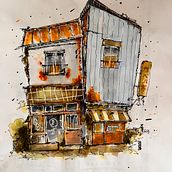 My project for course: Expressive Architectural Sketching with Colored Markers. Un projet de Esquisse , Dessin, Illustration architecturale, Carnet de croquis et Illustration à l'encre de Kavel Laine - 22.03.2024