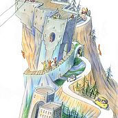 Mountain full of little character. Traditional illustration, Editorial Illustration, Naturalistic Illustration, and Children's Illustration project by Valentina Corradini - 10.13.2021