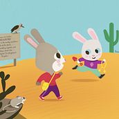 Two bunnies. Vector Illustration, Children's Illustration, and Editorial Illustration project by Sandra Grinberg - 03.26.2024