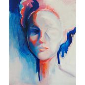 Mon projet du cours : Portrait expérimental à l'huile, à l'acrylique et à la peinture aérosol. Fine Arts, Painting, Acr, lic Painting, and Oil Painting project by solarflowww - 03.26.2024