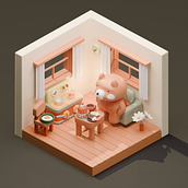 Bear, miniature style 🐻. 3D Modeling project by Dominic Cooney - 02.20.2024