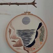 My project for course: Embroidery and Color: Create Textile Landscapes Ein Projekt aus dem Bereich Traditionelle Illustration, Erweiterungsentwicklung, H, werk, Stickerei, Nähen, Innenarchitektur und Textildesign von kostaki_anna - 28.03.2024