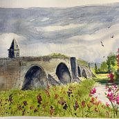 My project for course: Watercolor Landscapes: Experimental Tools and Techniques. Fine Arts, Painting, and Watercolor Painting project by Barb O - 03.29.2024