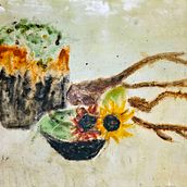 first encaustic painting before a course. Un proyecto de Artesanía de irene de Wit - 30.03.2024