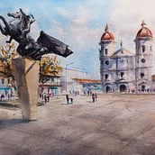 Mi proyecto del curso: Creación de paisajes contemporáneos en acuarela. Fine Arts, and Watercolor Painting project by Oscar Acevedo - 03.31.2024