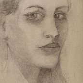 My project for course: Graphite Line Drawing for Portrait Sketchbooking. Fine Arts, Sketching, Drawing, Portrait Drawing, and Sketchbook project by Ragna Marie Qvam - 03.31.2024
