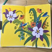 My project for course: Expressive Floral Painting with Acrylic Paint. Projekt z dziedziny  Sztuki piękne,  Malarstwo, Malarstwo akr, lowe, R i sunek botaniczn użytkownika Green Owl Arts LLC - 23.03.2024