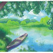 My project for course: Landscape Painting with Gouache for Beginners Ein Projekt aus dem Bereich Bildende Künste, Malerei, Naturalistische Illustration und Gouachemalerei von Sarah Baron - 02.04.2024