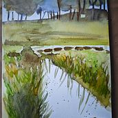 Mi proyecto del curso: Paisajes naturales en acuarela. Fine Arts, Painting, and Watercolor Painting project by adegler82 - 04.02.2024