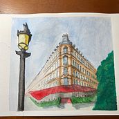 My project for course: Architectural Sketching with Watercolor and Ink. Sketching, Drawing, Watercolor Painting, Architectural Illustration, Sketchbook & Ink Illustration project by mabono900 - 04.03.2024
