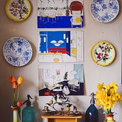 My project for course: Composition and Styling for Interior Design -yellow and blue pop. Un proyecto de Diseño de interiores, Decoración de interiores, Interiorismo y Diseño de espacios de valeria_giudici - 03.04.2024