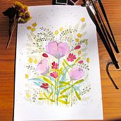 Mon projet du cours : Création d’une composition florale à l’aquarelle. Ilustração tradicional, Artes plásticas, Pintura, Pintura em aquarela, Ilustração botânica e Ilustração naturalista projeto de kaloou - 03.04.2024