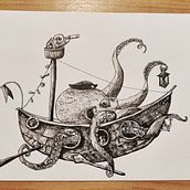 Il mio progetto del corso: Illustrazione surrealista con pennarelli Ein Projekt aus dem Bereich Traditionelle Illustration, Bleistiftzeichnung, Zeichnung, Realistische Zeichnung, Artistische Zeichnung und Illustration mit Tinte von Davide Tedesco - 04.04.2024