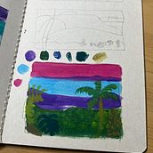 My project for course: Acrylic Painting Step by Step: Create Incredible Landscapes. Projekt z dziedziny Trad, c, jna ilustracja,  Malarstwo, Malarstwo akr, lowe i Sketchbook użytkownika Green Owl Arts LLC - 04.04.2024